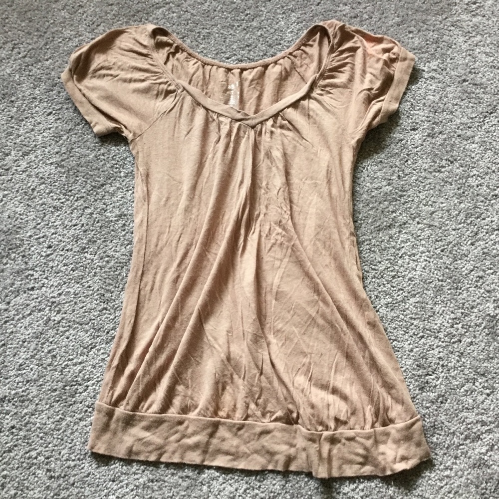 💓 Mossimo Women jr beige Cotton Short sleeve top